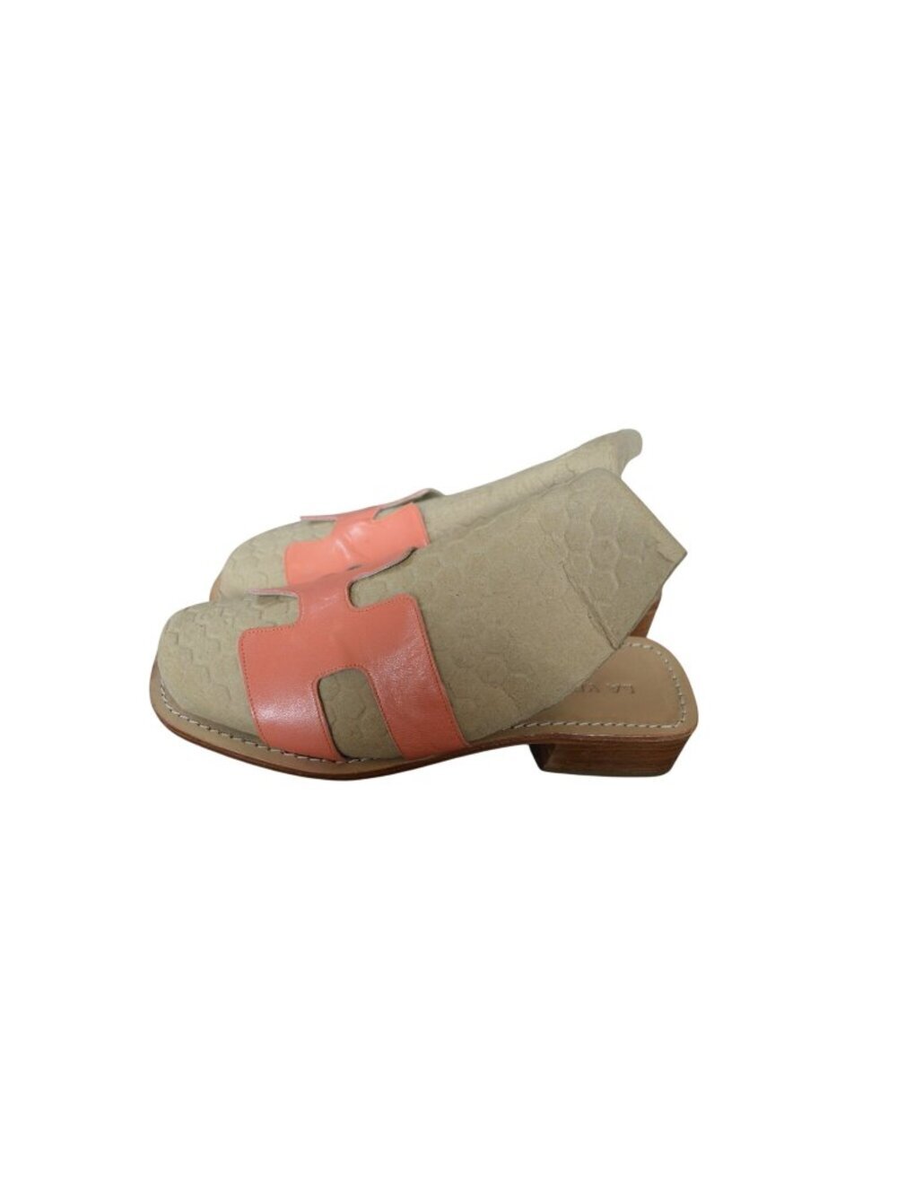 La Vela Portofino Coral Pink Leather Sandals Made in Italy Women's Size 6.5 (37)